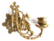 UpperDutch:Candelabras,Wall Sconce Griffin / Piano Candle holders / Pair Antique Solid Brass Victorian Griffin Piano Candelabra / piano candle holder.