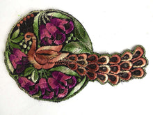 UpperDutch:Sewing Supplies,Peacock, Bird Applique, 1930s Vintage Embroidered Peacock applique, application, patch. Vintage patch, sewing supply.