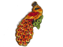 UpperDutch:Sewing Supplies,Peacock Applique, 1930s Antique Embroidered Peacock applique, application, patch. Vintage bird patch, sewing supply.