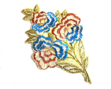 UpperDutch:Sewing Supplies,1930s Flower applique, Vintage embroidered applique. Vintage floral patch, sewing supply.