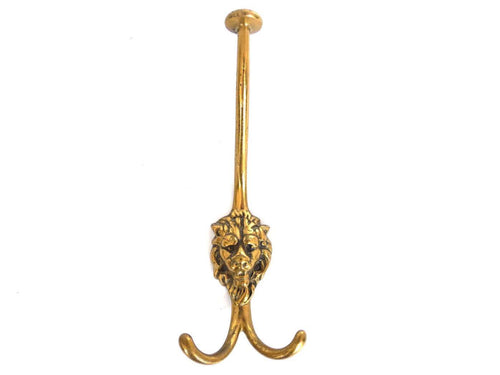 UpperDutch:Hooks and Hardware,1 (ONE) Solid Brass Lion Head Wall hook, Coat hook, Antique Coat Hook, Lion, Victorian Style.