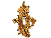 UpperDutch:Hooks and Hardware,1 (ONE) Large Antique Solid Brass Keyhole cover, escutcheon, keyhole frame, Ormolu finish, victorian style, keyhole frame.