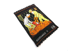 UpperDutch:Sewing Supplies,Little Red Riding Hood Applique, 1930s Antique Embroidered applique, application, patch. Vintage patch, sewing supply.
