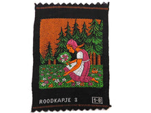 UpperDutch:Sewing Supplies,Little Red Riding Hood, Applique, 1930s Antique Embroidered applique, application, patch. Vintage patch, sewing supply.