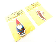 UpperDutch:Gnomes,Set of David the Gnome magnets, Gnome magnet, Gnome after a design by Rien Poortvliet, Brb Gnome, David the Gnome, 1980's.
