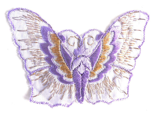 UpperDutch:Sewing Supplies,Applique, butterfly 1930s vintage embroidered applique. Vintage patch, sewing supply.