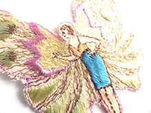 UpperDutch:Sewing Supplies,Applique, fairy, butterfly applique, 1930s vintage embroidered applique. Vintage patch, sewing supply.