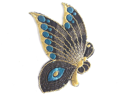 UpperDutch:Sewing Supplies,Patch, Butterfly applique, 1930s vintage embroidered applique. Vintage patch, sewing supply. Applique, Crazy quilt.