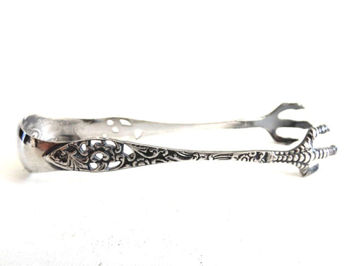 UpperDutch:Home and Decor,Silver plated sugar tongs. Vintage Decorated sugar tongs. Claw Sugar Tong.