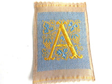 UpperDutch:Sewing Supplies,Monogram A Applique  1930s Vintage Embroidered 'Letter A' applique. Alphabet Patch / Monogram application, antique letter.