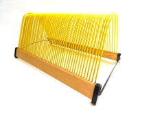 UpperDutch:Record Holder,Yellow Singles Rack, Singles Holder, Retro decor, Vinyl Record, Storage, Vinyl Rack, vinyl record storage.