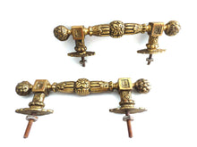 UpperDutch:Hooks and Hardware,Set of 2 Antique Brass Cabinet Pulls, Piano handles, Antique Door Knobs, Copper Door Handles, Hardware, Drawer Handles.