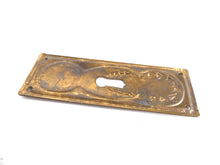 UpperDutch:Hooks and Hardware,Keyhole cover, Brass Stamped Shabby Escutcheon, keyhole plate.