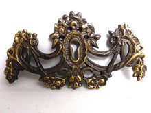 UpperDutch:Hooks and Hardware,1 (ONE) Keyhole Cover, Antique Ornate Stamped  Keyhole Cover, Escutcheon, Floral Brass Keyhole frame, Furniture Applique.