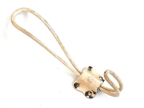 UpperDutch:Hooks and Hardware,1 (ONE) Wire Coat Hook, Rusty Chipped Wall hook, Shabby Wall hook, Chipped paint Coat hook, Hanger.