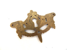 UpperDutch:Hooks and Hardware,Antique Keyhole cover, Antique brass escutcheon, keyhole frame,  plate, goat, ram.