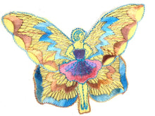 UpperDutch:Sewing Supplies,Antique fairy applique, butterfly applique, 1930s vintage embroidered applique. Vintage patch, sewing supply.