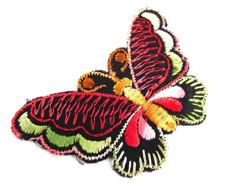 UpperDutch:Sewing Supplies,Antique Applique, Butterfly applique, 1930s vintage embroidered applique. Vintage patch, sewing supply. Applique, Crazy quilt.