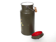 UpperDutch:Home and Decor,Enamel Milk Can, Floral Hand Painted Enamel Milk Can. Dutch Folk art, Enamel Ware, Milk Churn, Milk Jug, Can, Vase.
