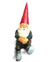 UpperDutch:Gnomes,Gnome Figurine,  Gnome after a design by Rien Poortvliet, 9 INCH figurine, David the Gnome, sitting gnome.
