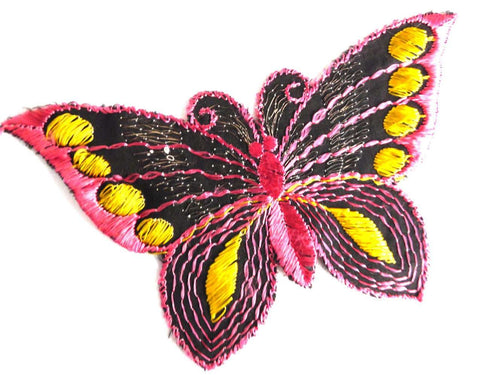UpperDutch:Sewing Supplies,Butterfly applique, 1930s vintage embroidered applique. Vintage patch, sewing supply. Applique, Crazy quilt