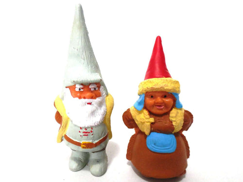 UpperDutch:Gnomes,Set of David the Gnome figurines after a design by Rien Poortvliet, Brb collectible pocket gnomes david, lisa garden gnome.