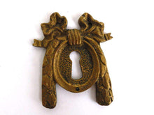 UpperDutch:Hooks and Hardware,Antique Solid Brass Keyhole plate, Keyhole cover, escutcheon, key hole frame, Ormolu finish, victorian style.