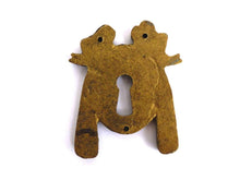 UpperDutch:Hooks and Hardware,Antique Solid Brass Keyhole plate, Keyhole cover, escutcheon, key hole frame, Ormolu finish, victorian style.