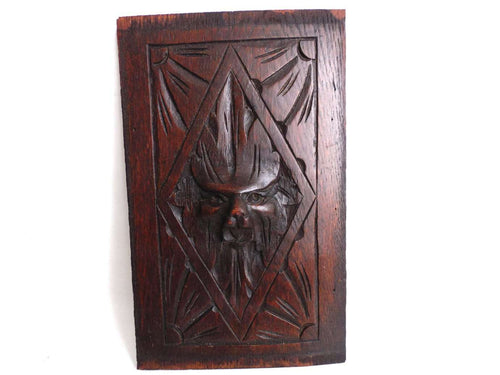 UpperDutch:Hooks and Hardware,Antique Carved Wood Relief Panel with Lion Head, Pediment, Wooden Panel. wooden lion head. Antique furniture applique.