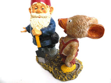 UpperDutch:Gnomes,10 INCH Rien Poortvliet Gnome figurine, Gnome after a design by Rien Poortvliet, David the gnome, Al with Mouse, Klaus Wickl.