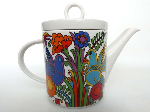 UpperDutch:Pottery,Villeroy and Boch, Acapulco Tea Pot. Luxemburg, Acapulco pattern design Christine Reuter in 1967.