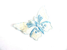 UpperDutch:Sewing Supplies,Butterfly applique, 1930s vintage embroidered applique. Vintage patch, sewing supply. Blue Applique, Crazy quilt