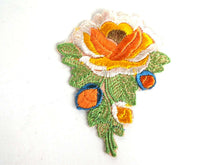 UpperDutch:Sewing Supplies,Flower applique, 1930s vintage embroidered applique. Vintage floral patch, sewing supply, Antique Applique.