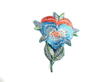 UpperDutch:Sewing Supplies,1930s Flower applique, Vintage embroidered applique. Vintage floral patch, antique applique, crazy quilt, silk patch.