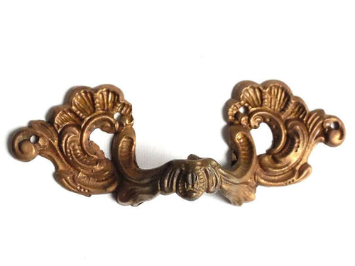UpperDutch:Hooks and Hardware,Drawer Handle, Ornate brass Drawer Pull, Cabinet hardware, victorian style.