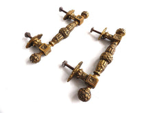 UpperDutch:Hooks and Hardware,Set of 2 Antique Brass Cabinet Pulls, Piano handles, Antique Door Knobs, Copper Door Handles, Hardware, Drawer Handles.