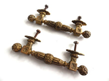 UpperDutch:Hooks and Hardware,Set of 2 Antique Brass Cabinet Pulls, Piano handles, Antique Door Knobs, Copper Door Handles, Hardware, Drawer Handles.