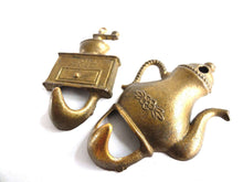 UpperDutch:Hooks and Hardware,Set of 2 Brass Kitchen hooks, Towel hooks. Small Vintage hooks.