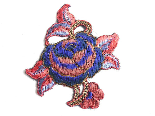 UpperDutch:Sewing Supplies,Applique, Flower applique, 1930s vintage embroidered applique. Vintage floral patch, sewing supply.