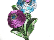 UpperDutch:Sewing Supplies,Antique Applique 9 inch flower patch, 1930s vintage embroidered applique. Vintage floral patch, sewing supply, crazy quilt.