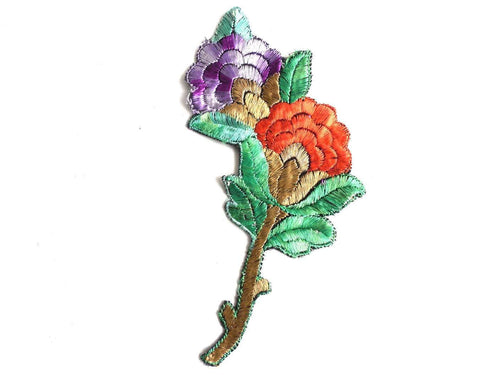 UpperDutch:Sewing Supplies,Applique, flower applique, 1930s vintage embroidered applique. Vintage floral patch, sewing supply.