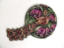 UpperDutch:Sewing Supplies,Peacock, Bird Applique, 1930s Vintage Embroidered Peacock applique, application, patch. Vintage patch, sewing supply.
