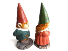 UpperDutch:Gnomes,Set of 2 Gnome Figurines, Original Poortvliet figurines.  Collectible Rare gnome kids of David and Lisa the Gnome.