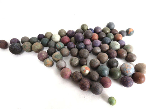 UpperDutch:Marbles,Marbles, Set of 75 Antique Clay Marbles, Antique marbles.