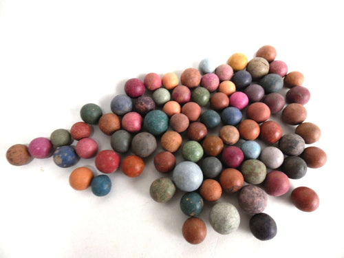 UpperDutch:Marbles,Marbles, Set of 75 Antique Clay Marbles, Antique marbles.