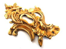 UpperDutch:Hooks and Hardware,1 (ONE) Large Antique Solid Brass Keyhole cover, escutcheon, keyhole frame, Ormolu finish, victorian style, keyhole frame.
