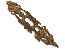 UpperDutch:Hooks and Hardware,Antique Keyhole cover with lion head, escutcheon, keyhole frame, Antique solid brass Keyhole cover, victorian style.