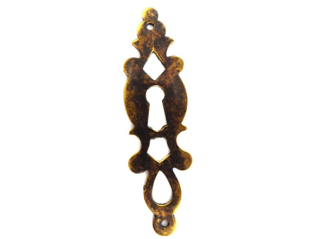 UpperDutch:Hooks and Hardware,1 (ONE) Vintage brass Keyhole cover, escutcheon, keyhole frame, Keyhole Cover.