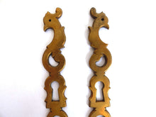 UpperDutch:Hooks and Hardware,Set of 2 Solid Brass Keyhole covers, escutcheons, keyhole frames, plates. Keyhole cabinet door covers ornate style hardware.