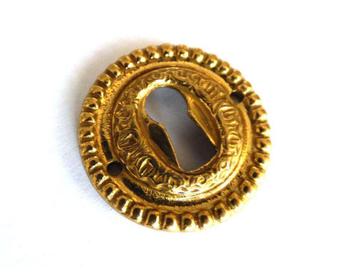 UpperDutch:Hooks and Hardware,1 (ONE) Brass Keyhole cover, Solid brass Key Hole Frame.